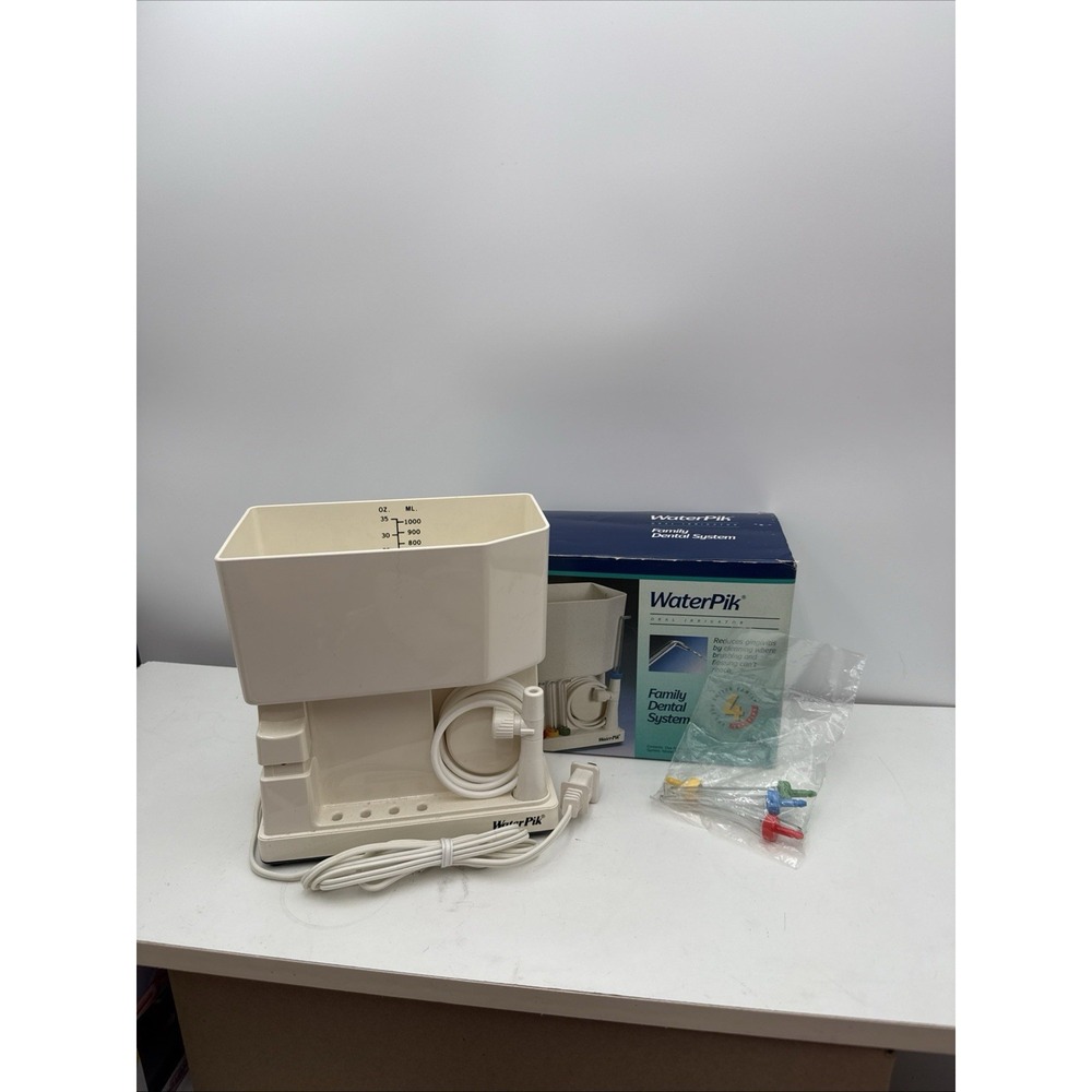 Vintage Waterpik Oral Irrigator Family Dental System 4 Jet Tips Model WP-30W NOS